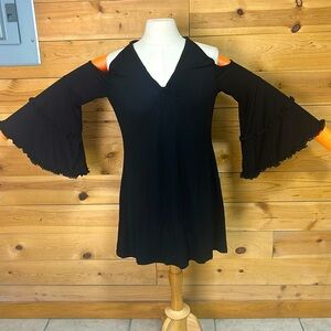 EUC Union of Angels cold shoulder ruffle cowgirl rodeo NFR western mini dress LG